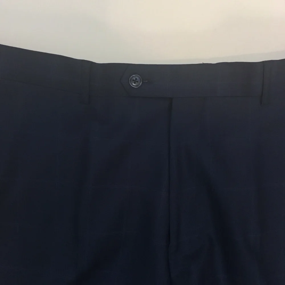Canaletto mens suit blue 46L windowpane super 150s nwt made in Italy new ea0123
